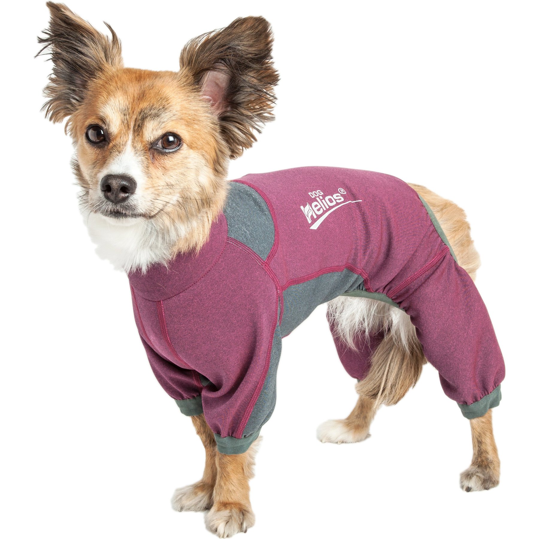 Dog Helios Rufflex Mediumweight 4-Way Stretch Performance Dog Warmup Tracksuit, Pink & Grey, X-Small