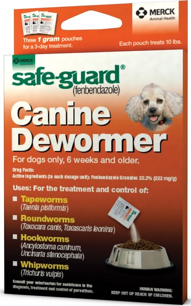 Safe-Guard Dewormer for Hookworms, Roundworms, Tapeworms & Whipworms for Small Breed Dogs, 3 day treatment slide 1 of 8