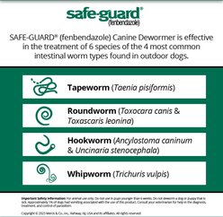 Safe-Guard Dewormer for Hookworms, Roundworms, Tapeworms & Whipworms for Small Breed Dogs, 3 day treatment slide 2 of 8