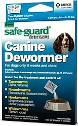 Safe-Guard Dewormer for Hookworms, Roundworms, Tapeworms & Whipworms for Medium Breed Dogs, 3 day treatment