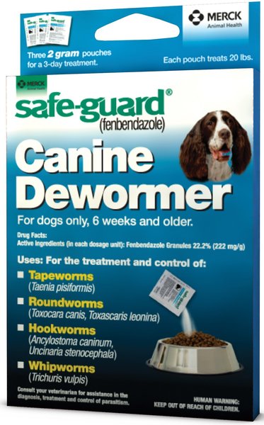 Safe-Guard Dewormer for Hookworms, Roundworms, Tapeworms & Whipworms for Medium Breed Dogs, 3 day treatment slide 1 of 9