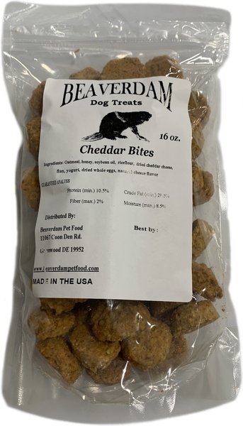 Beaverdam Pet Food Cheddar Bites Dog Treats, 1-lb bag slide 1 of 2
