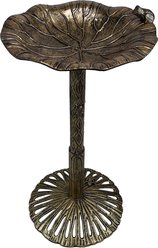 Oakland Living Handmade Black Cast Aluminum Frog Bird Bath, Antique Gold 