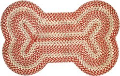 Homespice Bone Shaped Ultra Durable Braided Dog & Cat Placemat, Rusty Brown, 18 x 28 in
