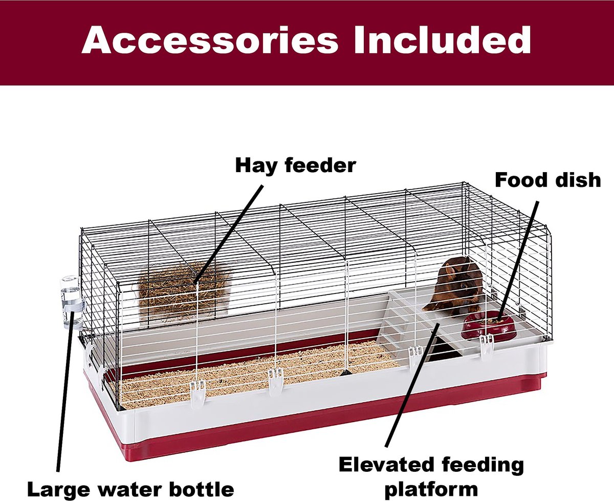 FERPLAST Krolik Rabbit Cage, Burgundy, XLarge