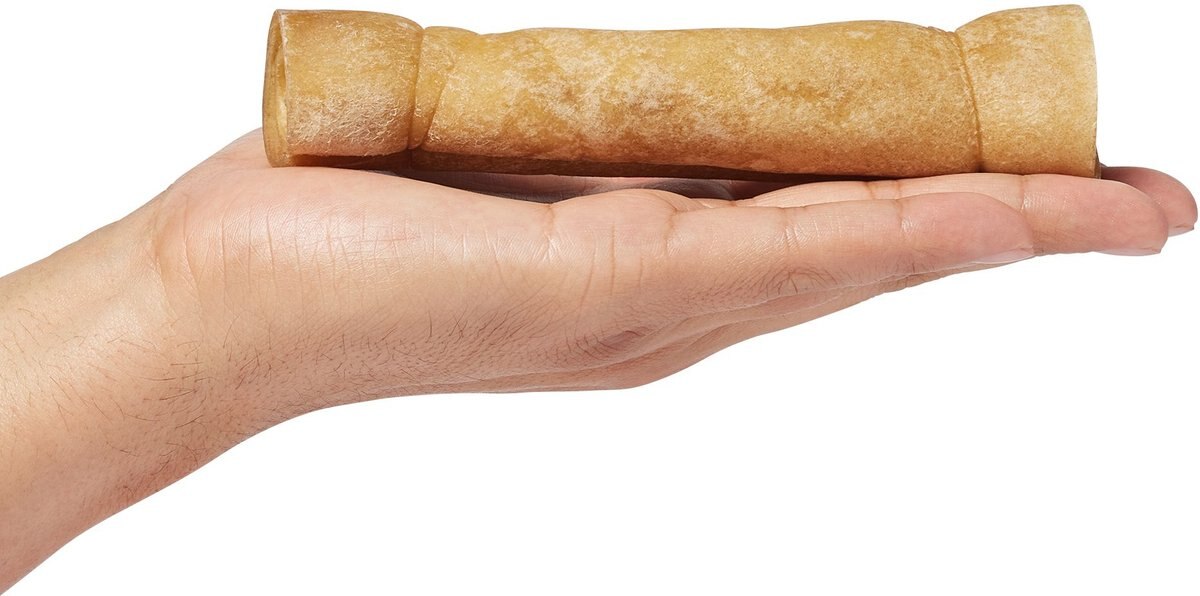 BONES & CHEWS Water Buffalo Cheek Rolls Dog Chew, 5ct