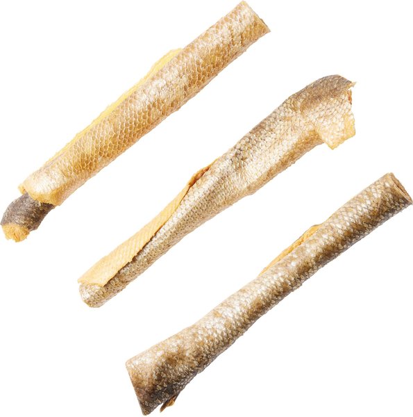 Bones & Chews Made in USA 6" Salmon Skin Cigar Dog Treats, 3ct slide 1 of 6