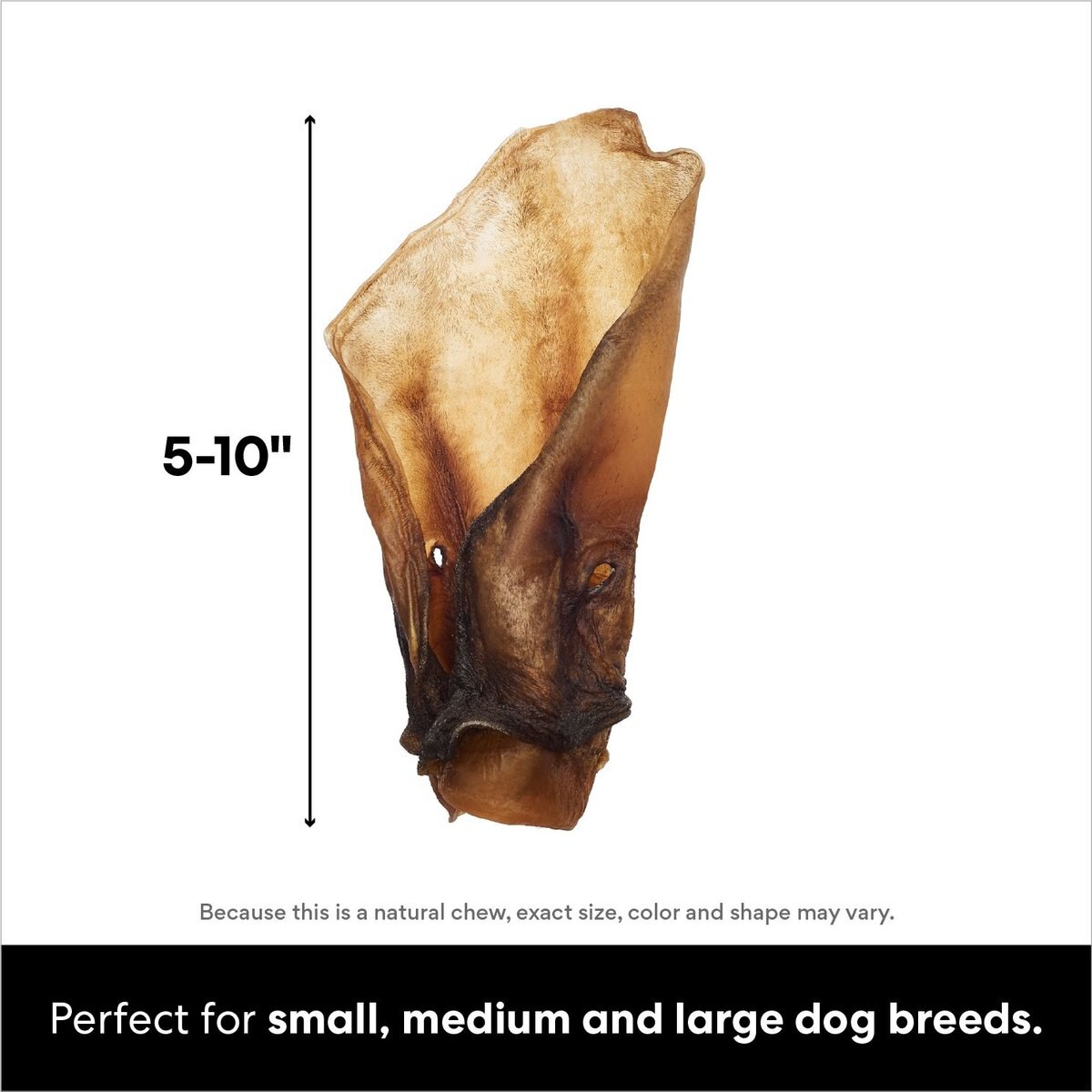 BONES & CHEWS Made in USA Cow Ears Dog Treats, 10 count