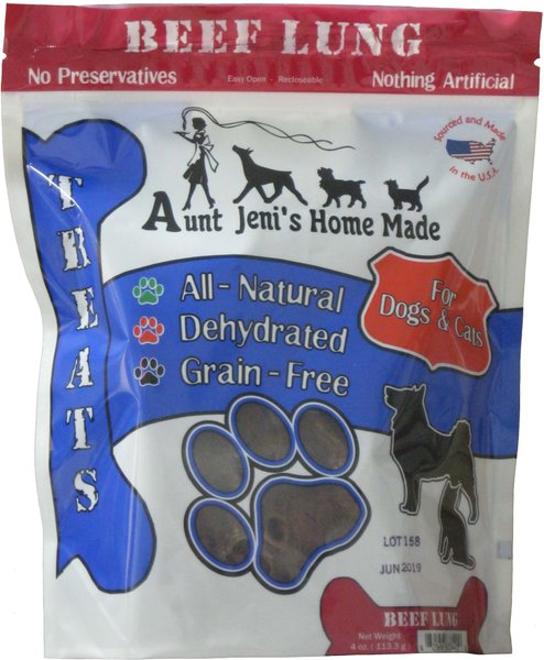 AUNT JENI S HOME MADE Beef Lung Dehydrated Dog Cat Treats 4 oz