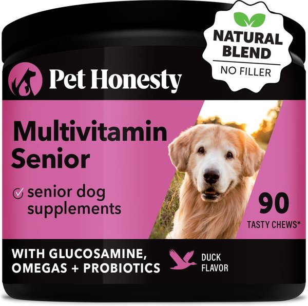 PetHonesty Duck Flavored Soft Chews Multivitamin for Senior Dogs, 90 count slide 1 of 7