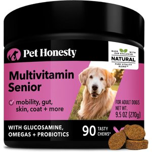 PetHonesty Duck Flavored Soft Chews Multivitamin for Senior Dogs, 90 count