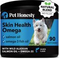 PetHonesty Skin Health Omega Salmon Flavored Soft Chews Skin & Coat Supplement for Dogs, 90 count