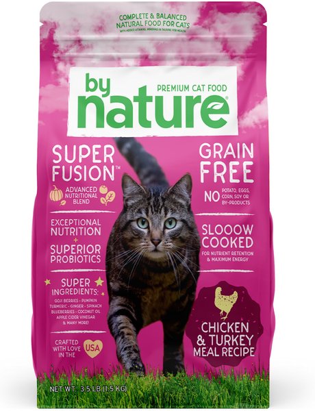 By Nature Pet Foods Chicken & Turkey Meal Recipe Grain-Free Dry Cat Food, 3.5-lb bag slide 1 of 2