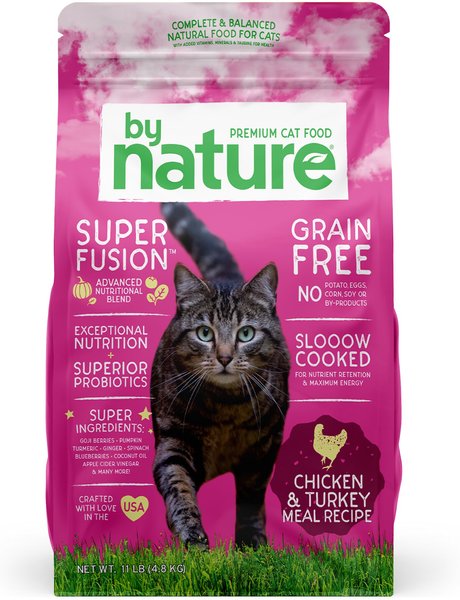 By Nature Pet Foods Chicken & Turkey Meal Recipe Grain-Free Dry Cat Food, 11-lb bag slide 1 of 2
