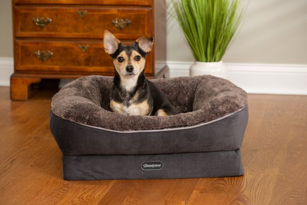 BEAUTYREST Ultra Plush Cuddler Dog & Cat Bed, Gray, Small 