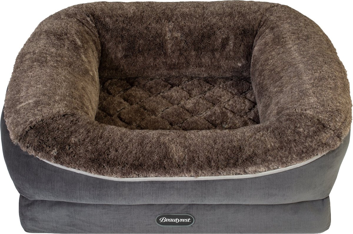 BEAUTYREST Ultra Plush Cuddler Dog & Cat Bed, Gray, Small 