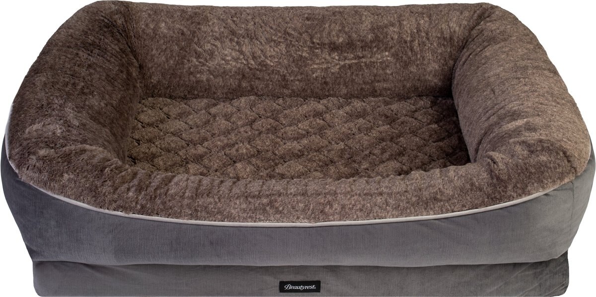 BEAUTYREST Ultra Plush Cuddler Dog & Cat Bed, Gray, Large