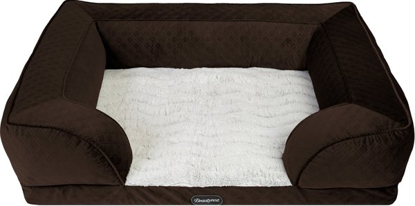 Beautyrest Supreme Comfort Couch Dog & Cat Bed, Brown, Large slide 1 of 4