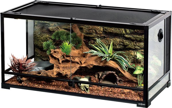 REPTI ZOO Double Hinge Glass Reptile Terrarium, 50-gal slide 1 of 8