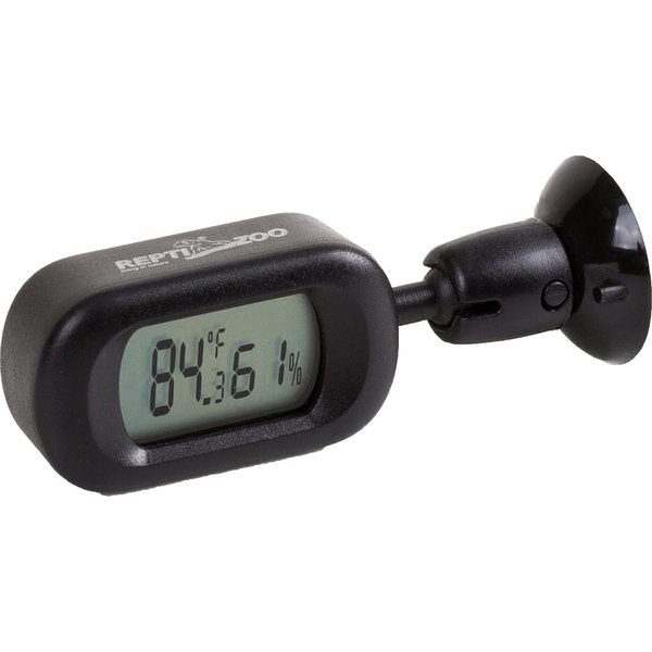 REPTI ZOO 360 Rotation Mini Digital Thermo-Hygrometer Reptile Terrarium Temperature Gauge, 2 count