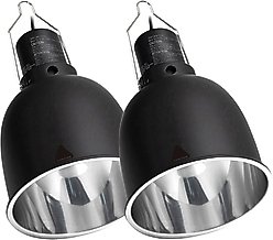 REPTI ZOO Deep Dome Matte Reptile Terrarium Lamp Fixture, 2 count