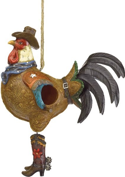 Zingz & Thingz Cowboy Rooster Bird House