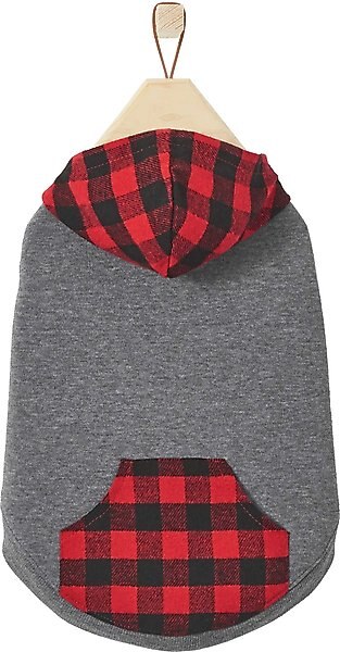 Frisco Plaid Dog & Cat Hoodie, Red Plaid, XXX-Large slide 1 of 8
