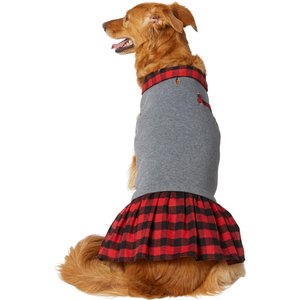 Frisco Plaid Dog & Cat Sweatshirt Dress, Red Plaid, X-Large