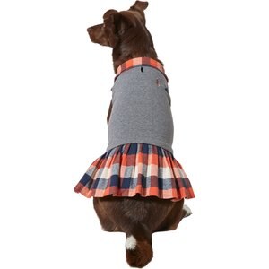Frisco Plaid Dog & Cat Sweatshirt Dress, Multi-Check Plaid, Large