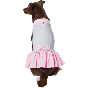 Frisco Polka Dot Dog & Cat Sweatshirt Dress, Pink, Small