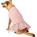 Frisco Cable Knit Dog & Cat Sweater Dress, Pink, X-Small