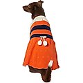 Frisco Pom Pom Bow Striped Dog & Cat Sweater Dress, Medium