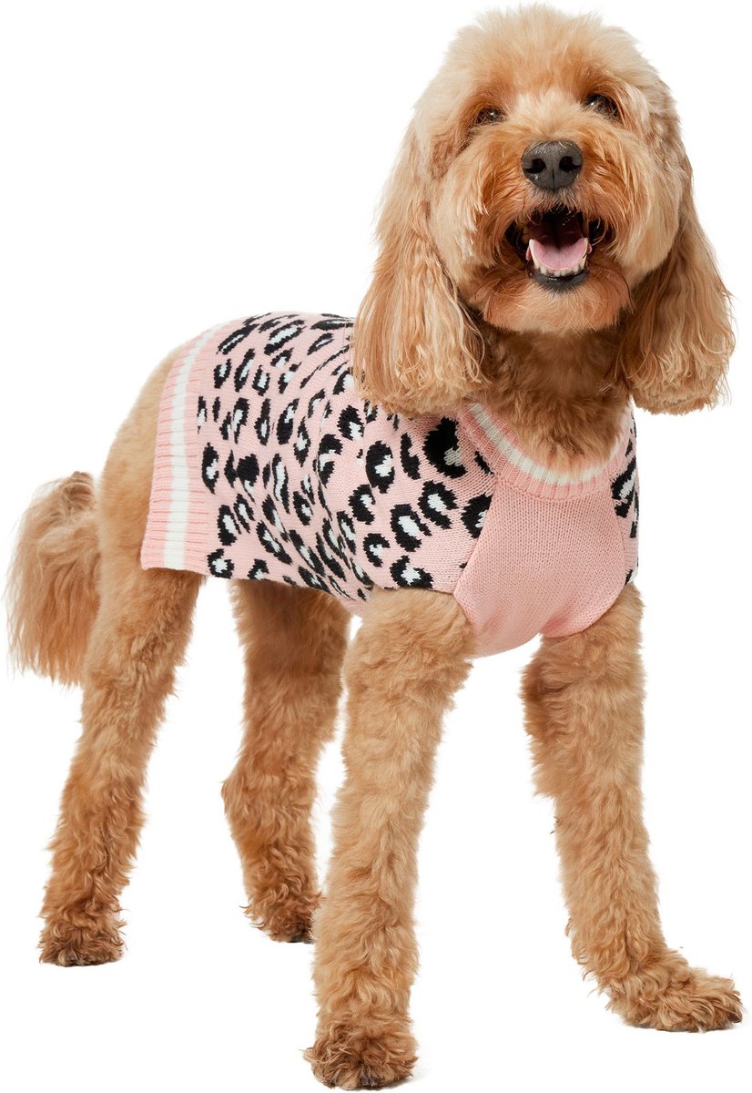 Pink Leopard Print Dog Sweater