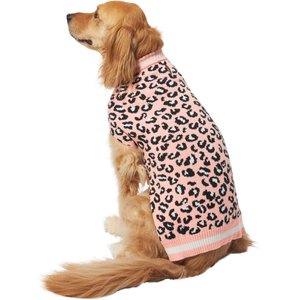 Frisco Leopard Print Dog & Cat Sweater, Pink, X-Large