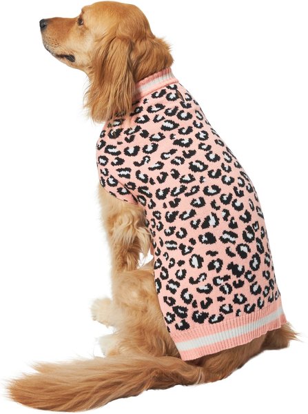 Frisco Leopard Print Dog & Cat Sweater, Pink, XX-Large slide 1 of 6