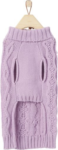 Frisco Bobble-Knit Dog & Cat Turtleneck Sweater, Lavender, Small