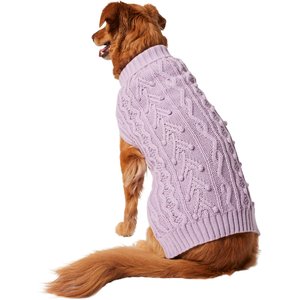 Frisco Bobble-Knit Dog & Cat Turtleneck Sweater,  Lavender, XX-Large