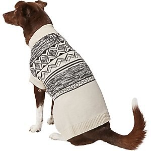 Frisco Black & Cream Turtleneck Sweater, Large