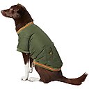 Frisco Mediumweight Insulated Quilted Bomber Dog & Cat Coat, Olive, Medium
