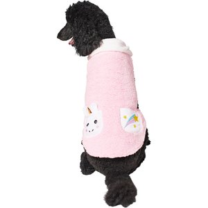 Frisco Unicorn Faux Shearling Dog & Cat Coat, Pink, Large