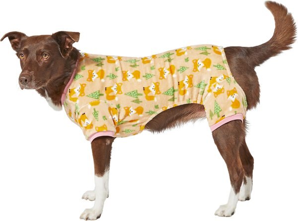Frisco Dog & Cat Cozy Fleece PJs, Foxes, X-Large slide 1 of 5