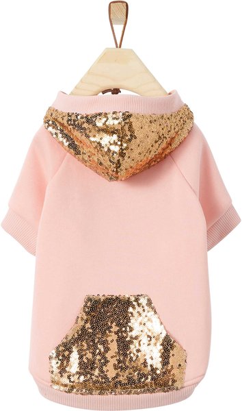 Frisco Sequined Dog & Cat Hoodie, Pink, X-Small slide 1 of 8