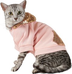 Frisco Sequin Dog & Cat Hoodie, Pink, Small