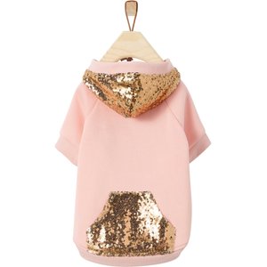 Frisco Sequined Dog & Cat Hoodie, Pink, Large