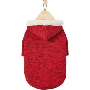 Frisco Textured Knit Dog & Cat Hoodie, Heather Red, Medium
