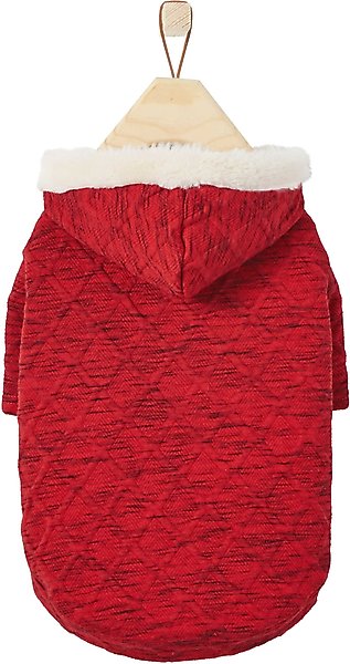 Frisco Textured Knit Dog & Cat Hoodie, Heather Red, XX-Large slide 1 of 8