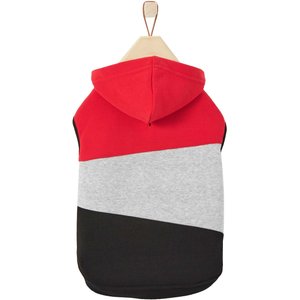Frisco Colorblock Dog & Cat Sleeveless Hoodie, Red/Black, Small