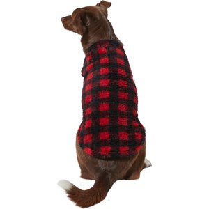 Frisco Ultra Lightweight Plaid Dog & Cat Fleece Vest, Red Plaid, X-Small