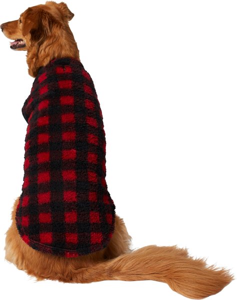 FRISCO Ultra Lightweight Plaid Dog & Cat Fleece Vest, Red Plaid