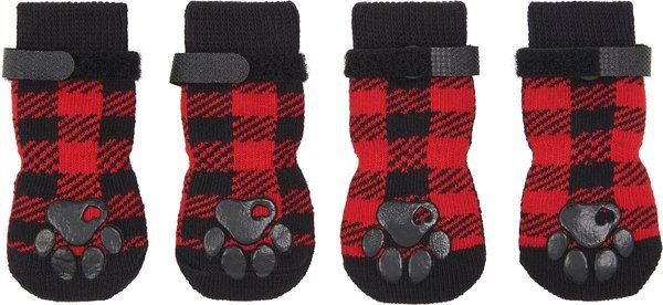 Frisco Plaid Non-Skid Dog Socks, Red, Size 2 slide 1 of 7